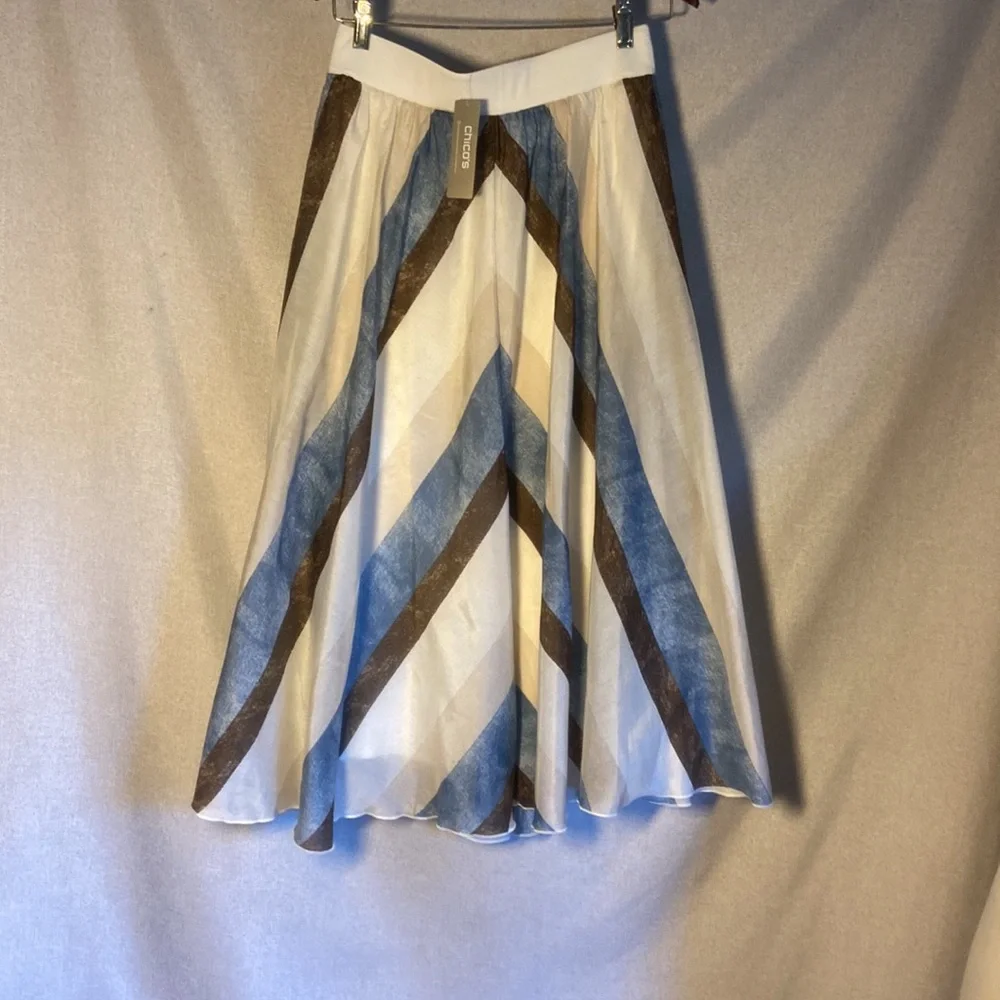 New. CHICO’S Tribal Stripes Skirt Size 0 US-4 - Picture 6 of 11
